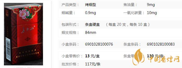 長白山丹韻香煙零售價(jià)多少 長白山丹韻香煙圖片及價(jià)格